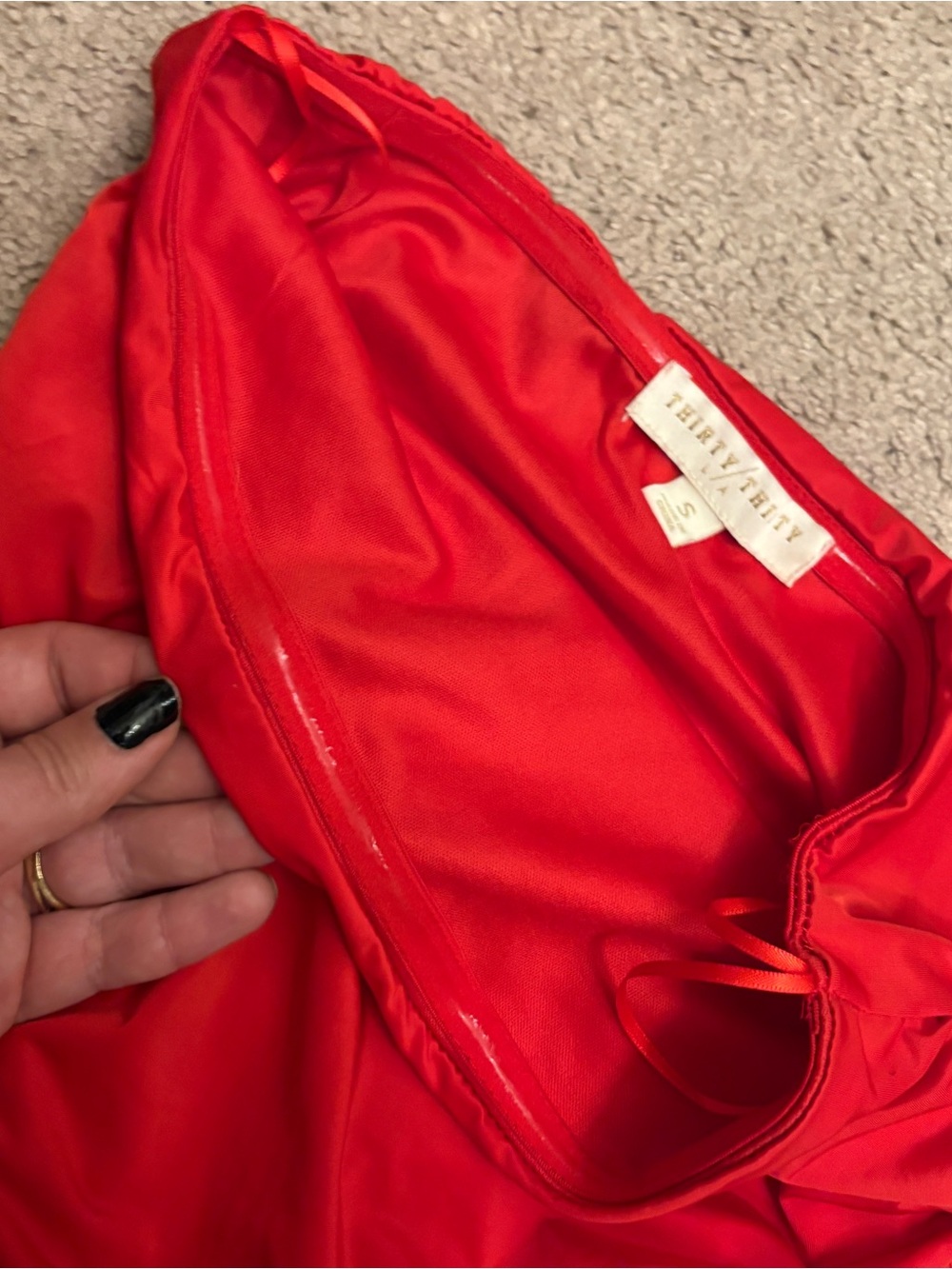 Red Ruffled Strapless Top - Picture 3 of 4